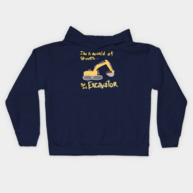 Excavator Kids Hoodie by Chelsearayne